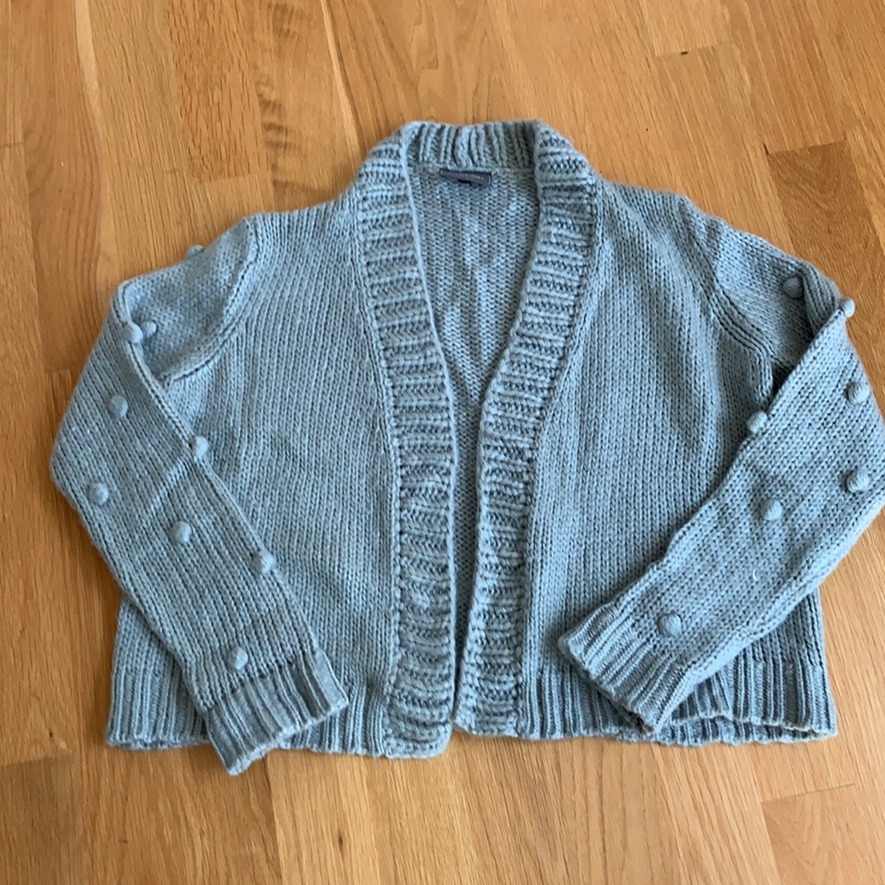 Gray Wooden Ships Cardigan.   Falls at the hip